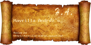 Havrilla András névjegykártya