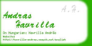 andras havrilla business card